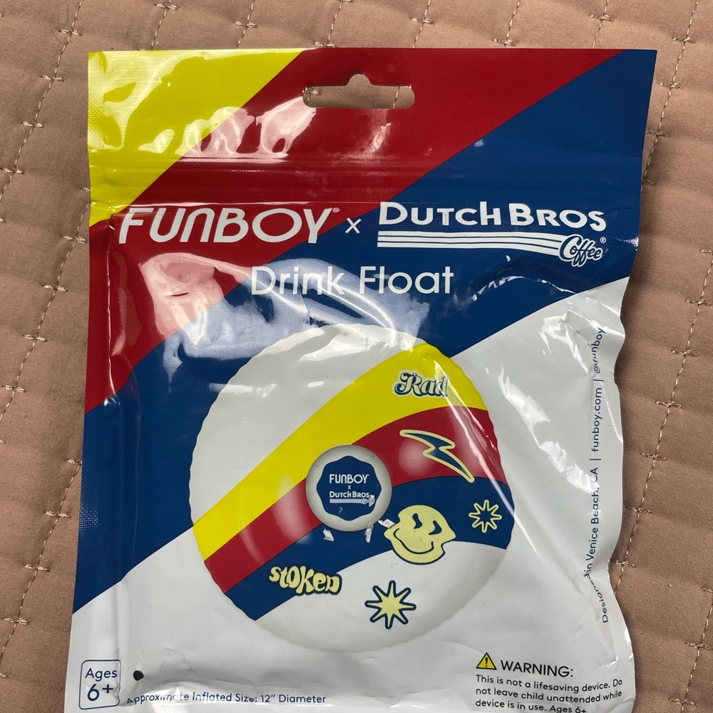 FUNBOY x Dutch Bros Drink Float - White with Red, Blue & Yellow Accents
